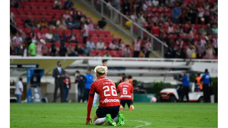 Cristian Calderón en lamento en el partido contra Atlético San Luis.