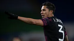 Cardiff, Gales, 27 de marzo de 2021. Carlos Salcedo (Mex) ,durante el partido de preparación entre la Selección de Gales y la Selección Nacional de Mexico, celebrada en el estadio Cardiff City. Foto: Imago7/Etzel Espinosa