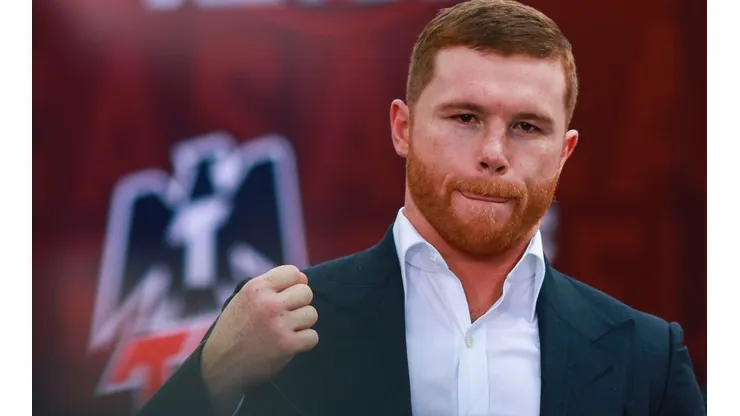Ciudad de Mexico, 1 de marzo de 2017. Saúl Álvarez, durante la conferencia previo a la función de boxeo Canelo vs Jacobs, celebrada en TV Azteca. Foto: Imago7/Marcos Domínguez