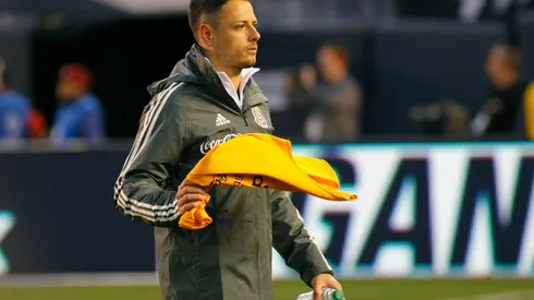 Javier Hernández, previo a un amistoso ante Chile en 2019.