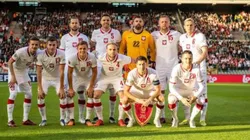 La selección de Polonia que fue goleada por Bélgica.