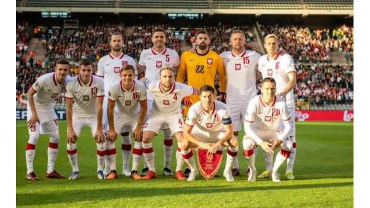 La selección de Polonia que fue goleada por Bélgica.