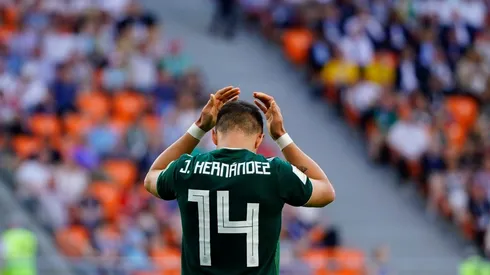 Javier Hernández en el Mundial Rusia 2018 con México.