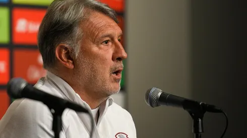 Gerardo Martino en una conferencia previa al partido ante Nigeria.