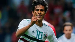 José Juan Macías en su partido más reciente con el Tri ante Trinidad y Tobago en 2019.