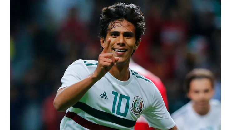 José Juan Macías en su partido más reciente con el Tri ante Trinidad y Tobago en 2019.