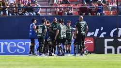 Festejo de gol de Santos Laguna en el Clausura 2022