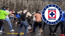 Violencia entre aficionados de Cruz Azul y fuerzas de seguridad.