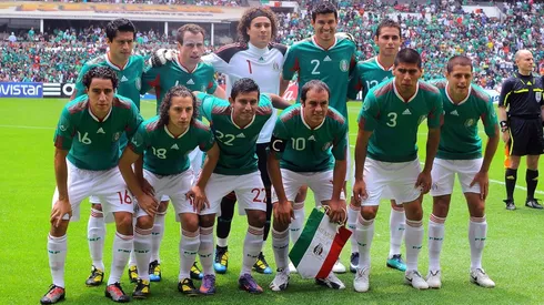 La selección mexicana en su partido de despedida para Sudáfrica 2010.