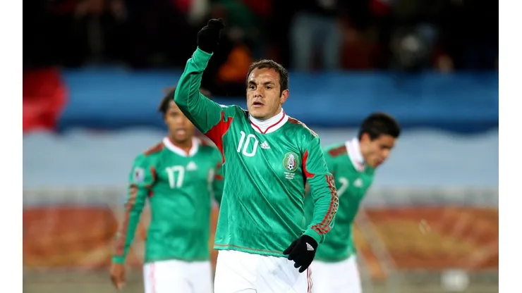Cuauhtémoc Blanco el día que México venció a Francia en Sudáfrica 2010.