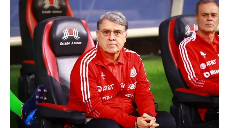 Gerardo Martino en los instantes previos al partido de México contra El Salvador.
