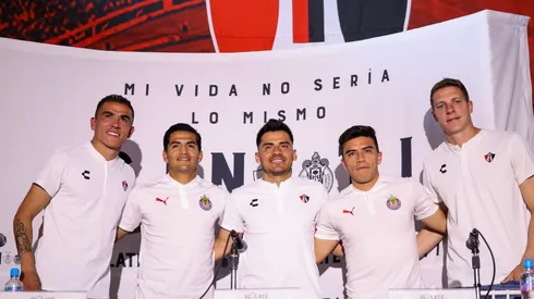 Luis Reyes, Jesús Sánchez, Aldo Rocha, Fernando Beltrán y Julio Furch previo al clásico tapatío.