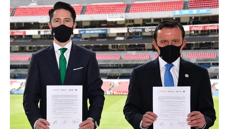 Yon de Luisa y Mikel Arriola dieron a conocer las determinaciones que tomaron la FMF y la Liga MX por la violencia extrema en el Estadio La Corregidora.