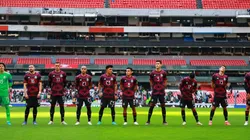 La selección mexicana contra Costa Rica ante un grupo reducido de aficionados.