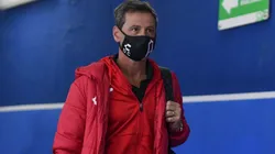 Cocca minutos antes del partido con Puebla