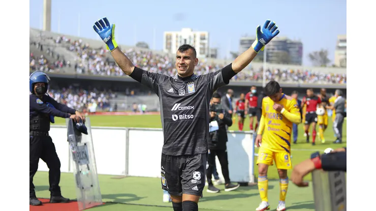 Ciudad de México, 23 de enero de 2022. Nahuel Guzmán , durante el partido de la jornada 3 del torneo Grita México Clausura 2022 de la Liga BBVA MX, entre los Pumas de la UNAM y los Tigres de la UANL, celebrado en el estadio Olímpico Universitario Foto: Imago7/Alejandra Suárez