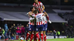 Ciudad de México, 5 de febrero de 2022. Jugadores del Club Atlético de San Luis, durante el partido de la jornada 4 del torneo Grita México Clausura 2022 de la Liga BBVA MX, entre las Águilas del América y el Atlético San Luis, celebrado en el estadio Azteca. Foto: Imago7/Alejandra Suárez