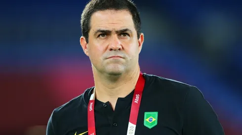 André Jardine el día de la final olímpica de Tokio 2020 entre Brasil y España.