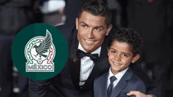 Cristiano Jr. luce la playera de México.