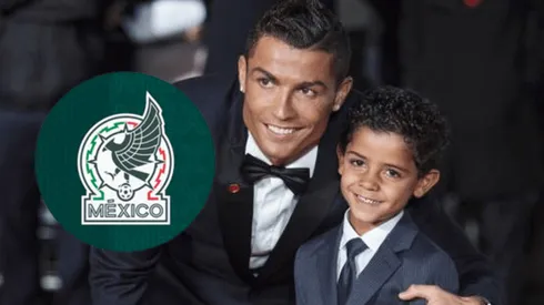 Cristiano Jr. luce la playera de México.