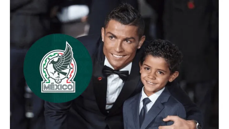 Cristiano Jr. luce la playera de México.