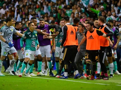 Así fue la bronca que se dio tras el gol de León a Tigres