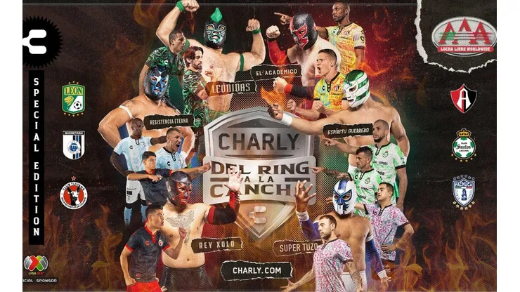 El cartel de los uniformes diseñados con la inspiración de la lucha libre.