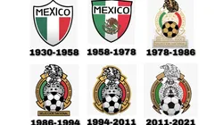 Evolución de los escudos de la selección mexicana en la historia.