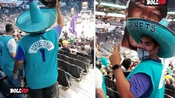 'Sombrero Man' en las gradas del Spectrum Center