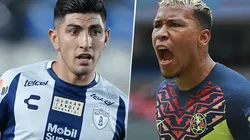 Pachuca, con Víctor Guzmán, y América, con Roger Martínez, se enfrentan por el Torneo Apertura 2021 de la Liga MX. (Fotos: Imago7).