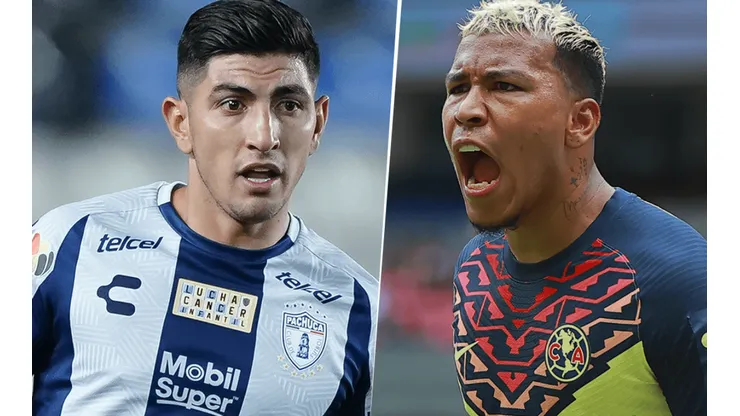 Pachuca, con Víctor Guzmán, y América, con Roger Martínez, se enfrentan por el Torneo Apertura 2021 de la Liga MX. (Fotos: Imago7).