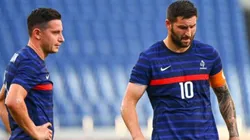 Florian Thauvin y André-Pierre Gignac en los Juegos Olímpicos Tokio 2020.