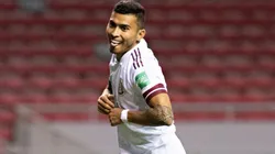 Orbelín celebra su tanto ante Costa Rica.