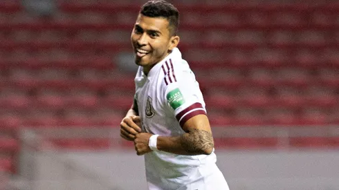 Orbelín celebra su tanto ante Costa Rica.