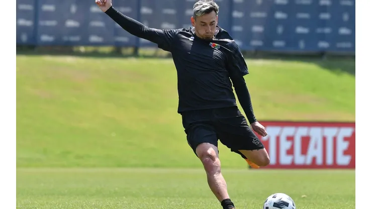 Rubens Sambueza en entrenamiento de la Liga MX para el Juego de las Estrellas.