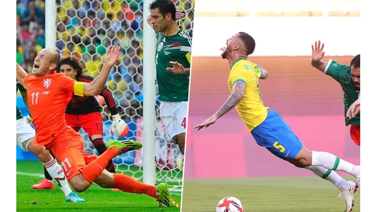 Louiz Douglas hizo recordar a los mexicanos el 'no era penal' de Arjen Robben en 2014.