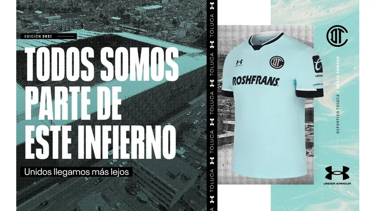 El lema del tercer jersey del Toluca con su lema.