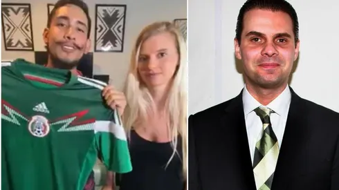 La pareja de México - Guatemala envió playera a Martinoli.