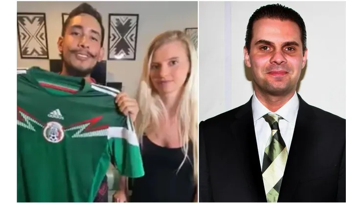 La pareja de México - Guatemala envió playera a Martinoli.