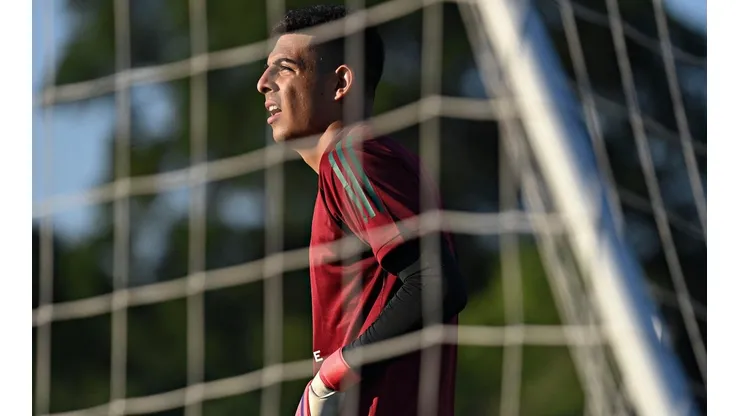 David Ochoa en entrenamiento con la selección mayor de México.