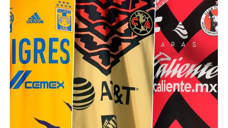 Las playeras de Tigres, América y Xolos para el Apertura 2021 de la Liga MX.