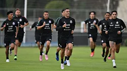 Funes Mori estuvo contento en su primer entrenamiento con el Tricolor.