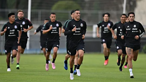 Funes Mori estuvo contento en su primer entrenamiento con el Tricolor.