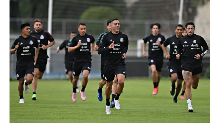 Funes Mori estuvo contento en su primer entrenamiento con el Tricolor.