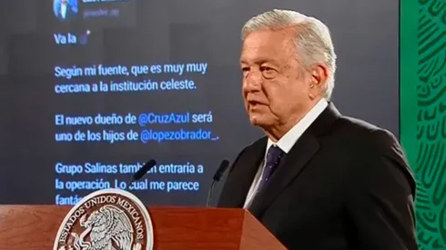 El presidente Andrés Manuel López Obrador negó que su hijo vaya a comprar a Cruz Azul.