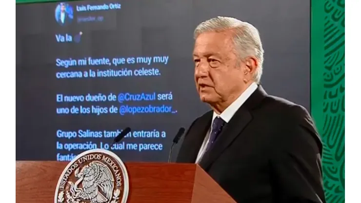 El presidente Andrés Manuel López Obrador negó que su hijo vaya a comprar a Cruz Azul.