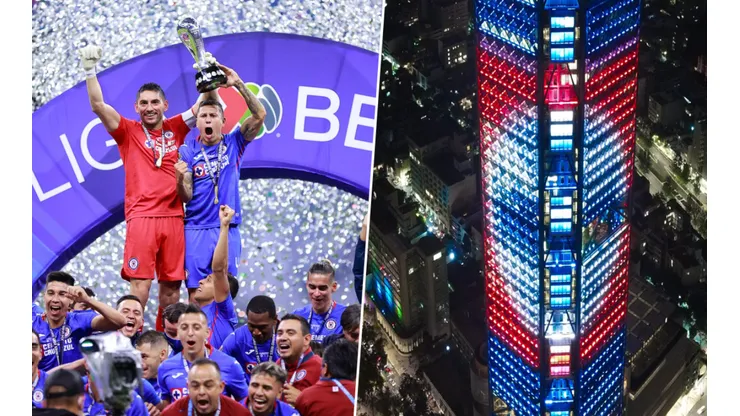 Hasta la Torre BBVA festejó con Cruz Azul (Getty Images / @JorgeTunales)