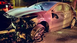 Así quedó el auto luego del accidente.