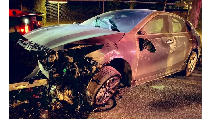 Así quedó el auto luego del accidente.