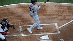 Miguel Cabrera bateando ante Chicago White Sox